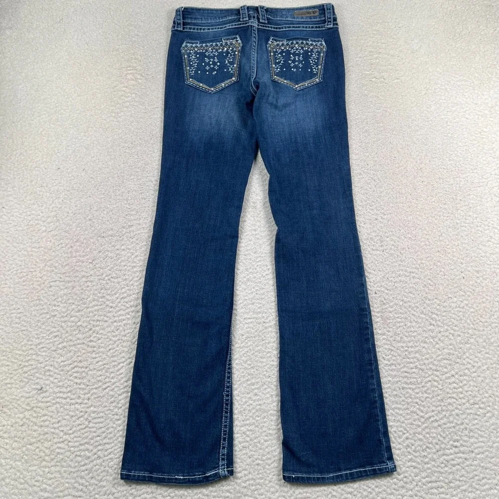 Wrangler Rock 47 Jeans Womens 27x34 *28x32 Ultra‎ Low Rise Boot Cut Embroidered